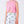 Load image into Gallery viewer, sleeveless pink top and flowing white pants adorned with soft blue floral patterns
