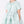 Load image into Gallery viewer, Classic short-sleeve dress in soft mint satin with pleated skirt and pearl button detail