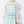Load image into Gallery viewer, Delicate mint green dress adorned with jacquard flower motifs and sheer puff sleeves