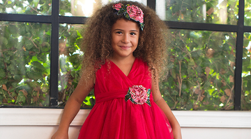 red chiffon dress for little girls