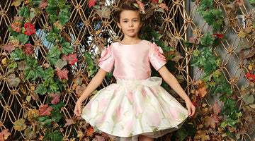 rose printed outfits for little girls