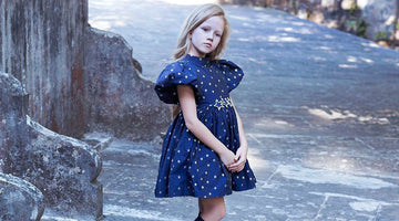 navy dress with sparkling silver stars