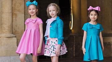 blue and fuchsia designs for little girls