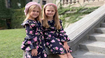 navy dresses with pink flower prints