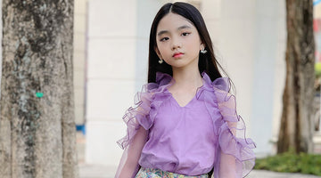 elegant lilac blouse with ruffles for little girls by Mama Luma