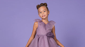 glittery lilac dress for little girls