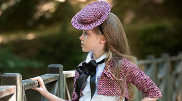 burgundy tweed outfits for little girls
