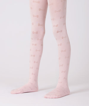 pink tights with bow prints