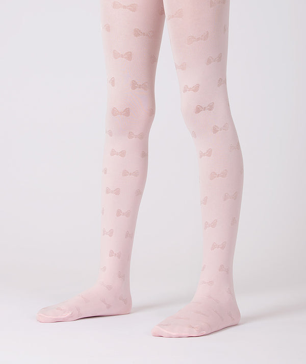 pink tights with bow prints