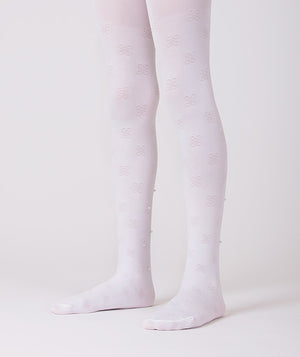 ecru tights with pearls