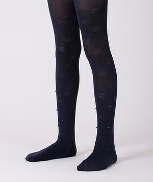 navy tights with pearls