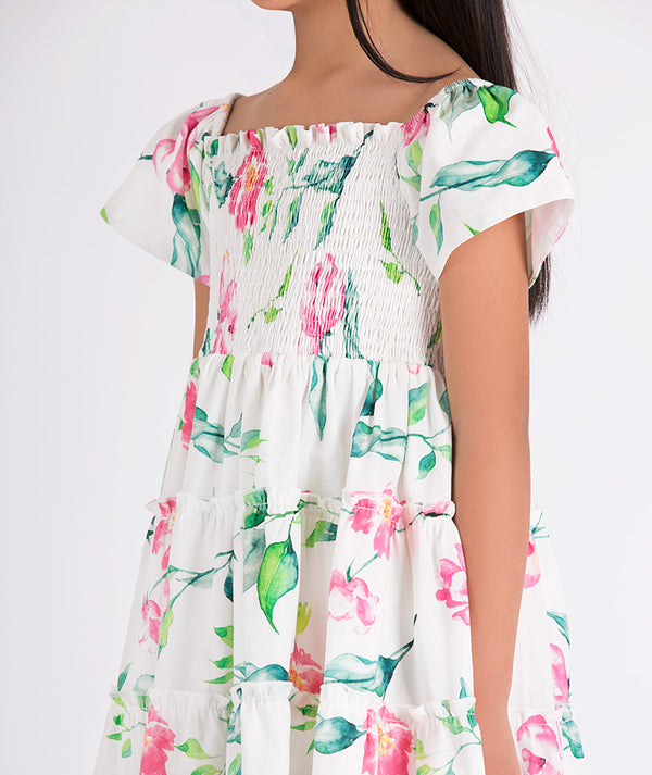 white floral summer dress