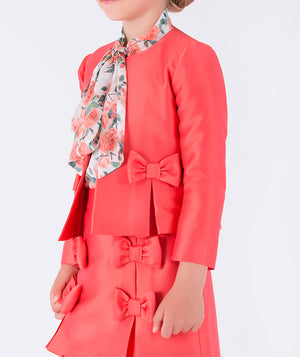 A chic tailored coral jacket 