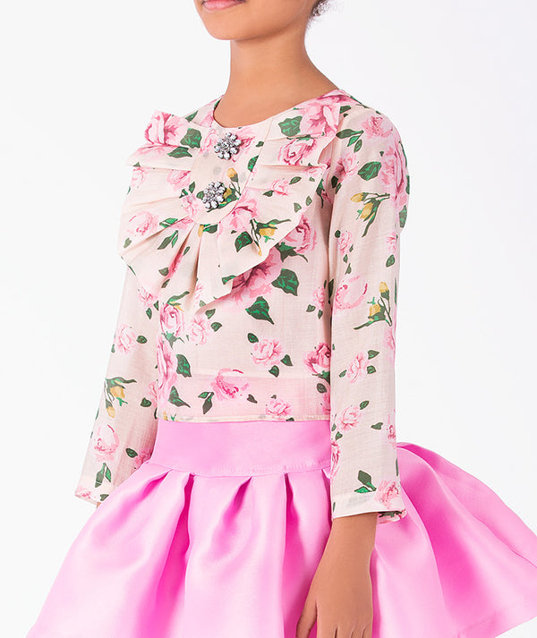 Floral Ruffles Girls Outfit | 2 Pieces