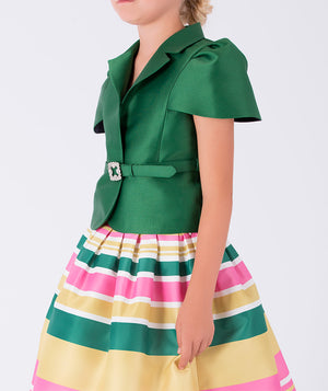 Tailored green jacket with a cute belt