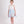 Load image into Gallery viewer, white organza dress with blue and white striped skirt with colorful flower prints
