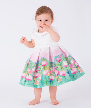 charming baby dress with vibrant floral patterns