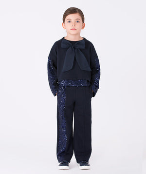 Casual navy set with a playful bow and a hint of sparkle—perfect for adding a touch of magic to everyday moments.