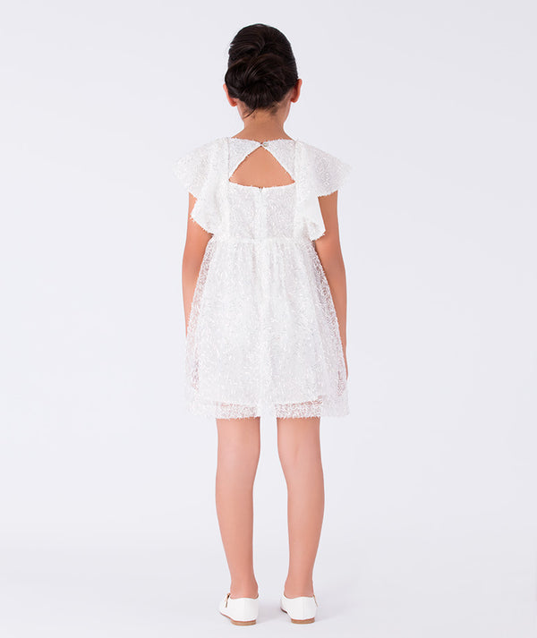 white shimmering dress