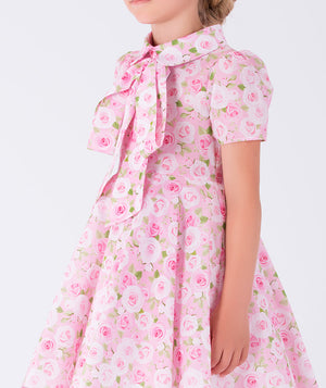 cute pink floral dress with a bow