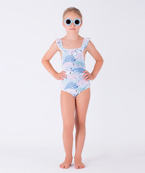 pastel printed kids swimsuit