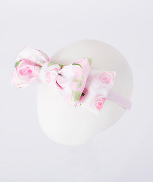 pink floral bow headband
