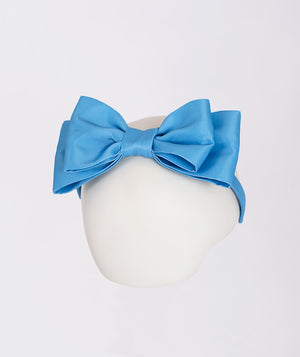 blue double bow headband