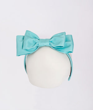 blue double bow headband