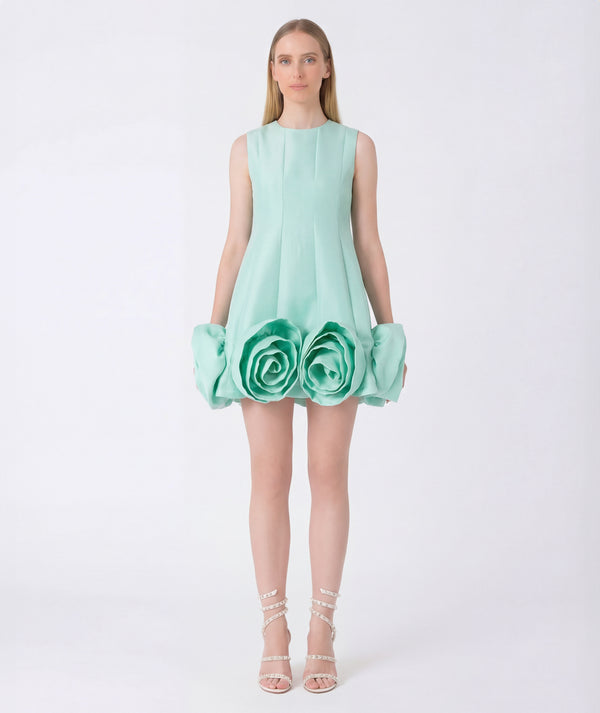 3D Flowers Flamboyant Women's Dress mint 3d applique dress