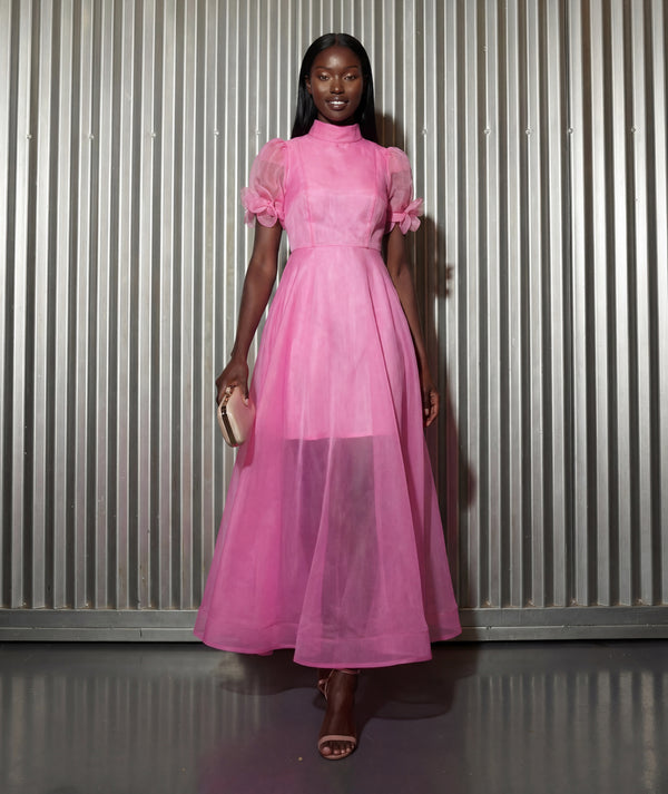 Sheer Organza Flowers Women's Dress