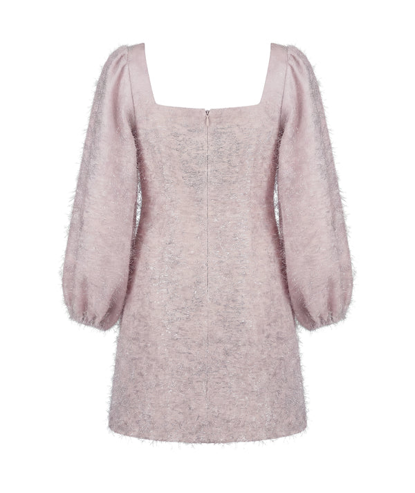 Shimmering Puff Sleeve Women's Dress