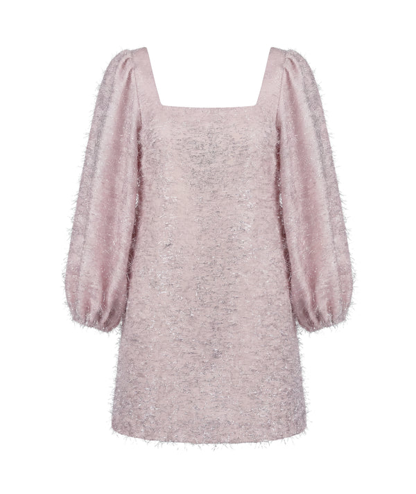 Shimmering Puff Sleeve Women's Dress