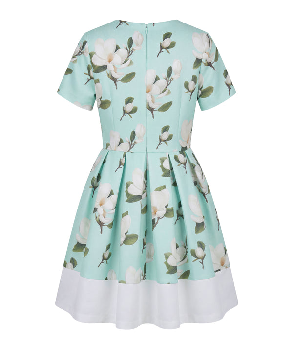 3D Appliqué Floral Mint Women's Dress