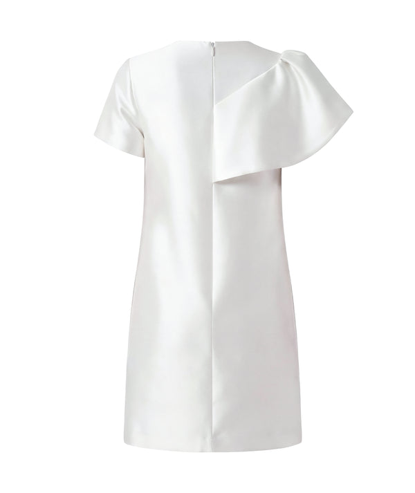 3D Flower Detail Women's Dress White