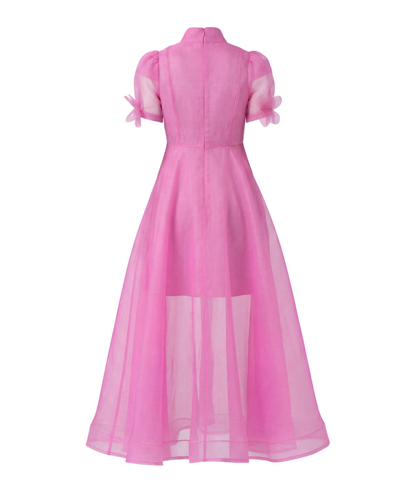 Sheer Organza Flowers Women's Dress