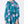 Load image into Gallery viewer, Close-up of a teal floral girls’ dress featuring pink rose prints, long sleeves, and a neck bow detail (3–12Y) — ideal for spring celebrations and birthdays
