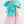 Load image into Gallery viewer, mint balloon sleeved blouse and pink peony printed skirt 
