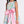 Load image into Gallery viewer, blue floral summer dress with a big, pink and white striped bow on the waist
