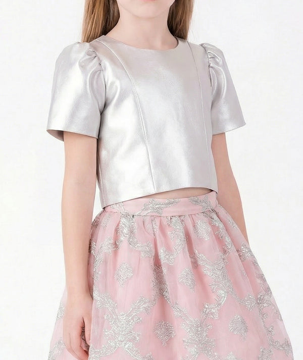 Jacquard Bow Girls Outfit | 2 Pieces