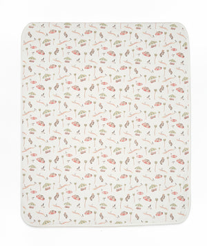 Floral patterned mat on a white background