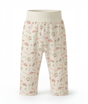 Floral-patterned pants on a white background