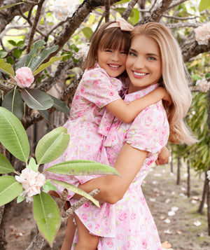 pink floral matching mom and me dresses