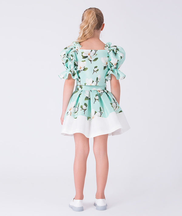 Girls Ruffle Sleeves Bolero Outfit Back View | Mama Luma