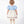 Load image into Gallery viewer, Back view of Altai Morin Baby Girls Dress with baby-blue puff sleeves, ivory striped skirt and equestrian horse detailing by Mama Luma.
