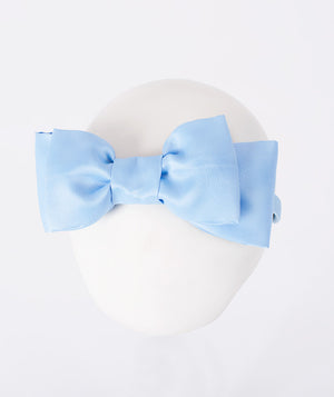 Baby blue girls headband with double bow detail from Mama Luma Porcelain Garden Collection