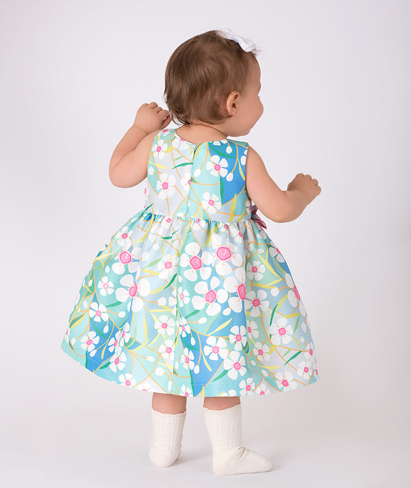 blue floral baby dress