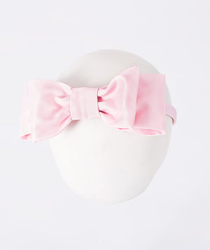 Blush pink satin bow girls headband
