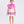 Load image into Gallery viewer, Bougainvillea crystals girls outfit worn by a 6-year-old girl, featuring a sculptural pink top and floral skirt for special occasions.

