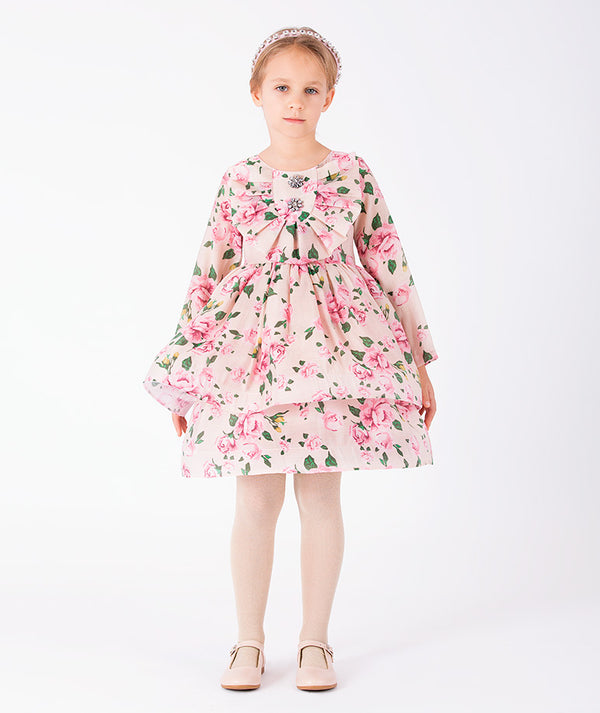 Candy Bow floral girls dress from Mama Luma Hanae Collection