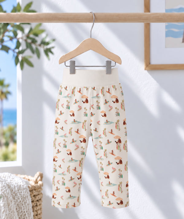 Beach-print baby pants for comfortable everyday clothing.